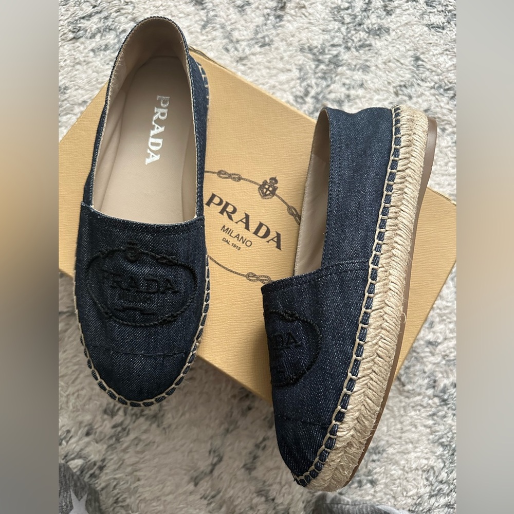 Denim Prada Espadrilles - size 36.5